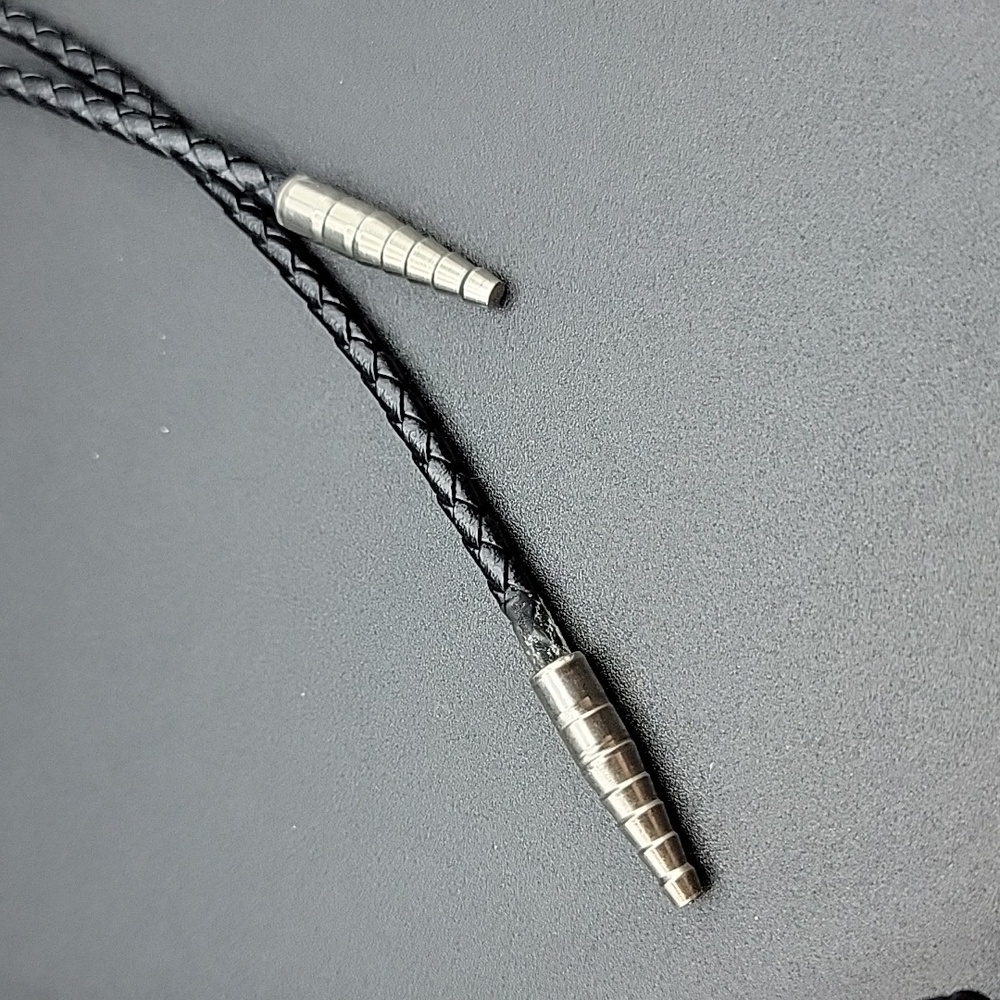 Mens Desert Lanscape Picture Jasper Bolo Braided Leather Tie Natural Gemstone - Picture 3 of 6